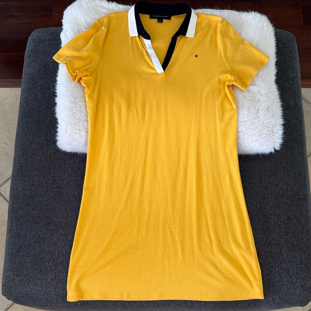 Tommy Hilfiger Women's Yellow Short Sleeve Polo Dress